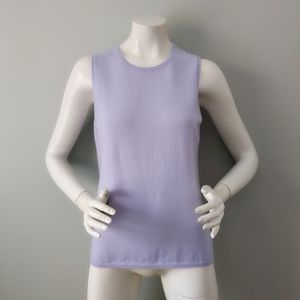 Rare Malo Italy Lilac Fine Cashmere Sleeveless Tank Crewneck Sweater 48 L